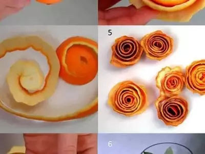Creación Floral con Cáscaras de Naranja