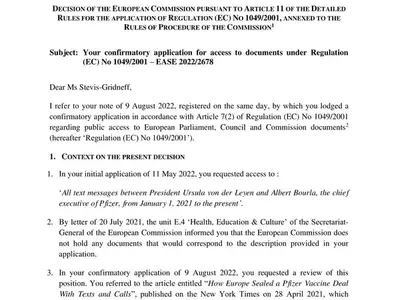 EU Commission Accused of Destroying COVID Vaccine Text Messages