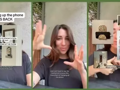 A TikToker Suggests Disconnecting from Smartphones by 'Hanging Up' Devices