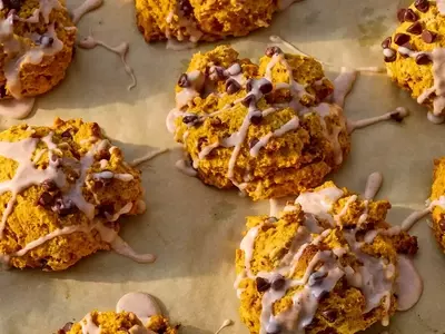 Effortless Pumpkin Chocolate-Chip Drop Scones