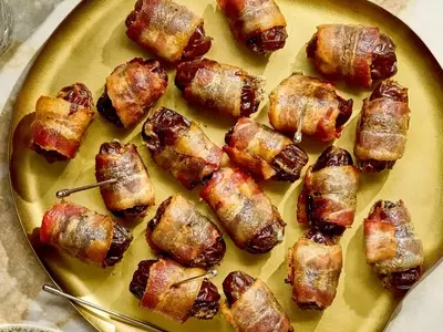 Elevate Your Holiday Appetizers: Three-Ingredient Bacon-Wrapped Dates with Blue Cheese