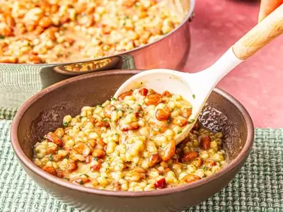 Hearty Northern Italian Barley and Cranberry Bean "Stewp"