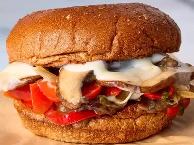 Vegetarian Portobello "Philly Cheese Steak" Sandwich: A Delightful and Healthy Twist