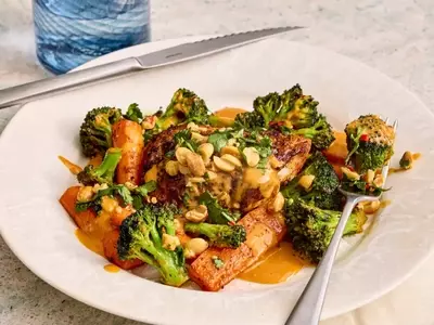 Sheet-Pan Thai Red Curry Chicken with Peanut-Lime Sauce: A Flavorful Weeknight Meal
