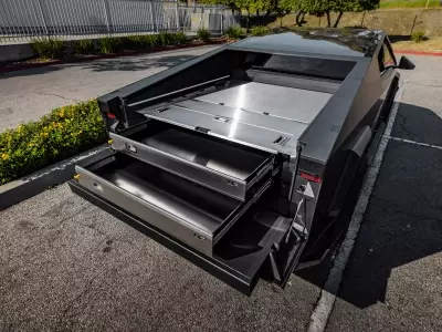 Cybertruck Transformed into Ultimate Mobile Workspace with New Storage System
