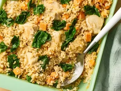 High-Protein Chicken Brown Rice Casserole