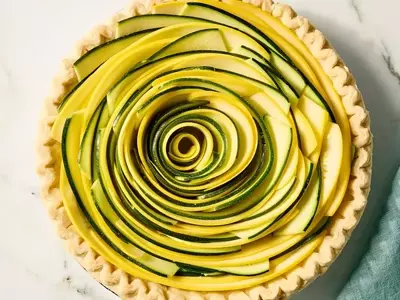 Elegant Zucchini and Summer Squash Ribbon Quiche