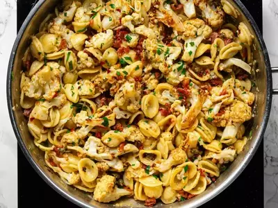 Lemon Pasta with Roasted Cauliflower, Capers, and Crispy Pancetta: A Weeknight Delight