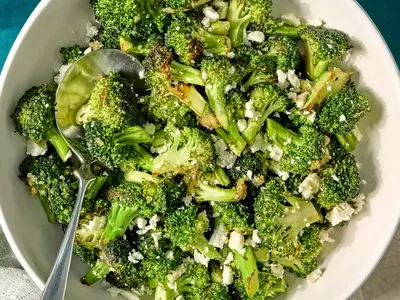Delectable Lemon Feta Melting Broccoli