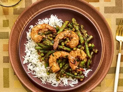 Quick Shrimp and Vegetable Skillet with Chermoula