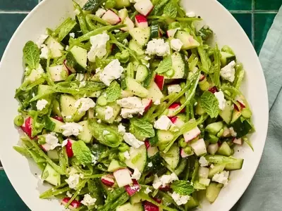 Crisp Cucumber, Radish & Snap Pea Salad