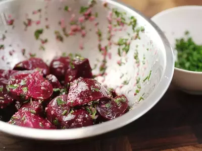 Roasted Beet Salad with Horseradish Crème Fraîche and Pistachios: A Culinary Delight