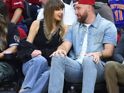 Travis Kelce's Legendary Sneaker Choice at Knicks-Cavs Game