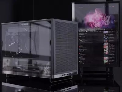 Gigabyte Introduces PC Case with Built-in 16-inch LCD Display at Computex