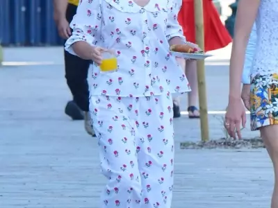 Emma Watson's Effortlessly Chic Pajama Ensemble in Venice