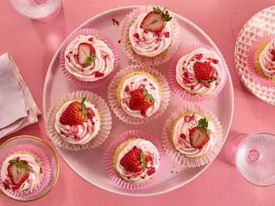 Delightful Strawberry Cupcakes with Rosy Buttercream