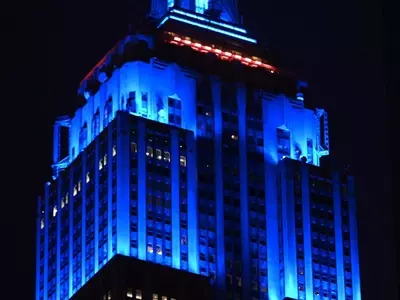 Empire State Building Lit Blue for Taylor Swift and Travis Kelce's Wedding