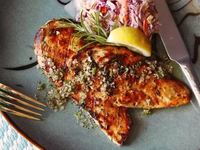 Rapid Grilled Chicken Cutlets with Herb-Citrus Dressing