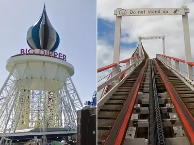 Blackpool Pleasure Beach's Big Dipper Roller Coaster Appears to Derail, Caught on TikTok Video