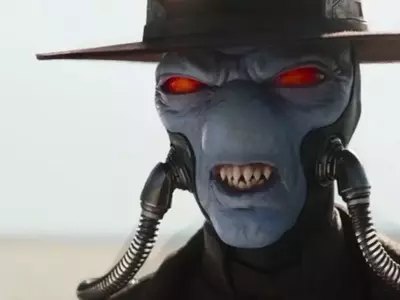 Cad Bane Card Suspended from Star Wars: Unlimited Premier Play
