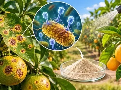 Virus Prometedor Reduce 60% Lesiones de Cancro Cítrico en Brasil