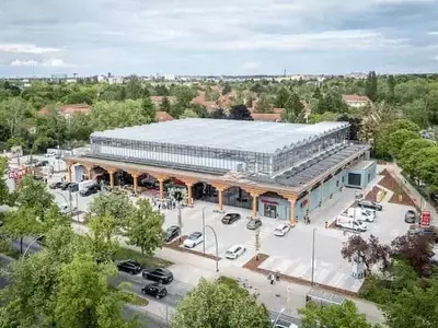REWE Berlin: Cultivo innovador de lechugas hidropónicas en azotea de supermercado